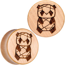Load image into Gallery viewer, Organic Beechwood Geometric Panda Saddle Plug Set 0G to 25mm
