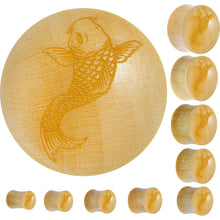 Load image into Gallery viewer, Organic Crocodile Wood Koi Fish Saddle Plug
