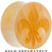 Load image into Gallery viewer, Organic Crocodile Wood Fleur de Lis  Saddle Plug
