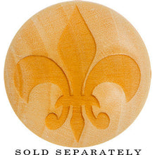 Load image into Gallery viewer, Organic Crocodile Wood Fleur de Lis  Saddle Plug
