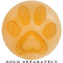 Load image into Gallery viewer, Organic Crocodile Wood Pet Love Paw Print Saddle Plug
