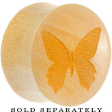 Load image into Gallery viewer, Organic Crocodile Wood Butterfly Saddle Plug
