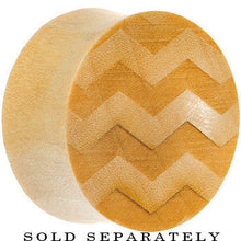 Load image into Gallery viewer, Organic Crocodile Wood Chevron Pattern Saddle Plug
