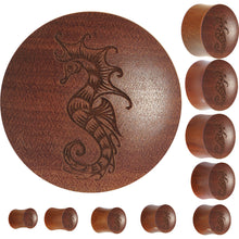 Load image into Gallery viewer, Organic Sawo Wood Sultry Seahorse Saddle Plug
