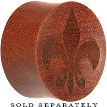 Load image into Gallery viewer, Organic Sawo Wood Fleur de Lis Saddle Plug
