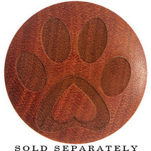Load image into Gallery viewer, Organic Sawo Wood Pet Love Paw Print Saddle Plug
