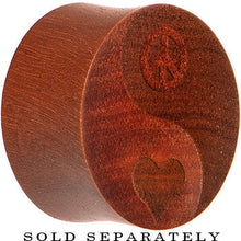 Load image into Gallery viewer, Organic Sawo Wood Yin-Yang Peace-Love Saddle Plug
