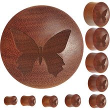 Load image into Gallery viewer, Organic Sawo Wood Butterfly Saddle Plug
