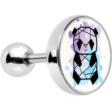Load image into Gallery viewer, 16G 1/4 Watercolor Geometric Panda Tragus Cartilage Earring
