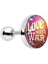 Load image into Gallery viewer, 16G 1/4 Love Not War Tragus Cartilage Earring
