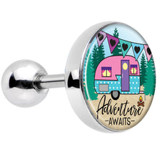 Load image into Gallery viewer, 16G 1/4 Adventure Awaits Camper Tragus Cartilage Earring
