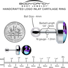 Load image into Gallery viewer, 16G 1/4 Baby Dinosaur Cartilage Tragus Earring by Onyx O
