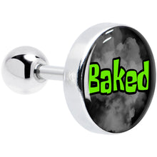 Load image into Gallery viewer, 16G 1/4 Logo Baked Stoner Tragus Cartilage Earring by Onyx O
