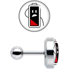 Load image into Gallery viewer, 16G 1/4 Battery Empty Cartilage Tragus Earring by Onyx O
