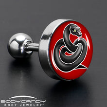 Load image into Gallery viewer, 16G 1/4 Black Snake Cartilage Tragus Earring by Onyx O

