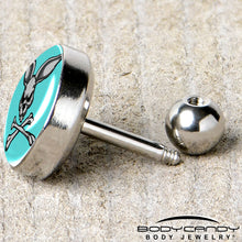 Load image into Gallery viewer, 16G 1/4 Bunny and Crossbones Tragus Cartilage Earring by Onyx O
