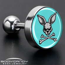 Load image into Gallery viewer, 16G 1/4 Bunny and Crossbones Tragus Cartilage Earring by Onyx O
