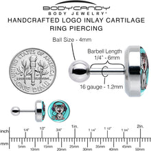 Load image into Gallery viewer, 16G 1/4 Heavy Metal Kitty Cat Tragus Cartilage Earring by Onyx O
