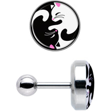 Load image into Gallery viewer, 16G 1/4 Cute Kitty Cat Yin Yang Cartilage Tragus Earring by Onyx O
