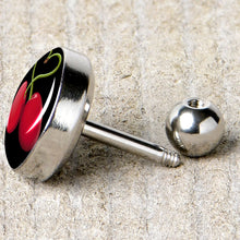 Load image into Gallery viewer, 16G 1/4 Cherry Heart Cartilage Tragus Earring by Onyx O
