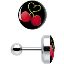 Load image into Gallery viewer, 16G 1/4 Cherry Heart Cartilage Tragus Earring by Onyx O
