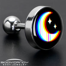 Load image into Gallery viewer, 16G 1/4 Chromatic Moon Tragus Cartilage Earring by Onyx O
