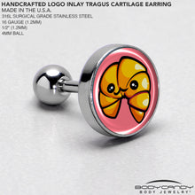 Load image into Gallery viewer, 16G 1/4 Quaso Croissant Cartilage Tragus Earring by Onyx O
