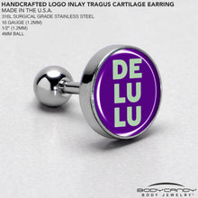 Load image into Gallery viewer, 16G 1/4 Word DELULU Tragus Cartilage Earring by Onyx O
