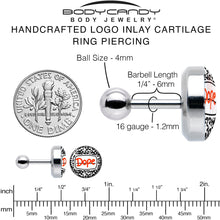 Load image into Gallery viewer, 16G 1/4 Dope Composition Notebook Tragus Cartilage Earring by Onyx O
