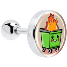 Load image into Gallery viewer, 16G 1/4 Dumpster Fire Tragus Cartilage Earring by Onyx O
