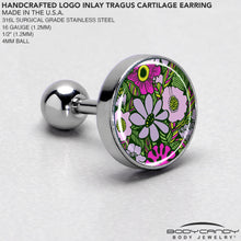 Load image into Gallery viewer, 16G 1/4 Blossom Creation Paradise of Pink Flowers Cartilage Earring by Onyx O
