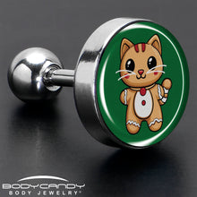 Load image into Gallery viewer, Christmas Holiday Gingerbrread Kitty Cat Tragus Cartilage Earring by Onyx O
