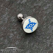 Load image into Gallery viewer, 16G 1/4 Glow in the Dark Evil Eye Tragus Cartilage Earring by Onyx O
