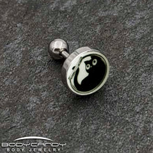 Load image into Gallery viewer, 16G Glow in the Dark Fishbowl Kitty Cat Tragus Cartilage Earring by Onyx O
