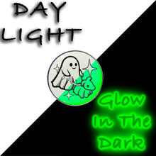 Load image into Gallery viewer, 16G 1/4 Glow in the Dark Halloween Ghost Dog Walker Tragus Cartilage Earring by Onyx O
