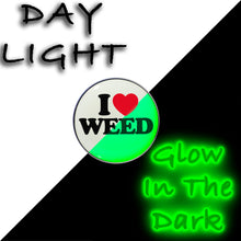 Load image into Gallery viewer, 16G 1/4 Glow in the Dark I Love Weed Tragus Cartilage Earring by Onyx O

