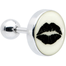 Load image into Gallery viewer, 16G 1/4 Lipstick Kiss Black Glow in the Dark Cartilage Earring by Onyx O
