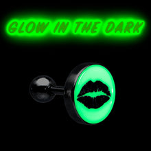 Load image into Gallery viewer, 16G 1/4 Lipstick Kiss Black Glow in the Dark Cartilage Earring by Onyx O

