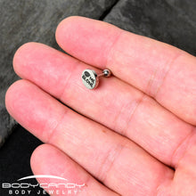 Load image into Gallery viewer, 16G 1/4 Glow in the Dark Leaf Me Alone Tragus Cartilage Earring by Onyx O
