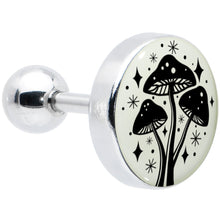 Load image into Gallery viewer, 16G 1/4 Glow in the Dark Mystic Mushroom Tragus Cartilage Earring by Onyx O
