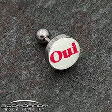 Load image into Gallery viewer, 16G 1/4 Glow in the Dark OUI Tragus Cartilage Earring by Onyx O

