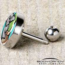 Load image into Gallery viewer, 16G 1/4 Cute Biting Baby Hippo Cartilage Tragus Earring
