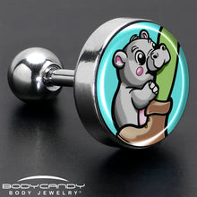 Load image into Gallery viewer, 16G 1/4 Cute Biting Baby Hippo Cartilage Tragus Earring
