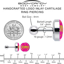 Load image into Gallery viewer, 16G 1/4 Pink JOMO Tragus Cartilage Earring by Onyx O

