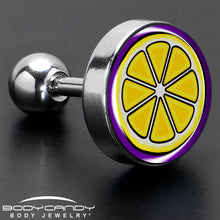 Load image into Gallery viewer, 16G 1/4 Yellow Slice of Lemon Tragus Cartilage Earring by Onyx O
