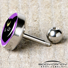 Load image into Gallery viewer, 16G 1/4 Black Mystic Kitty Cat Tragus Cartilage Earring by Onyx O

