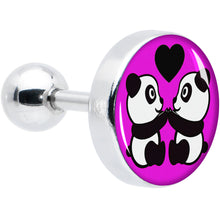 Load image into Gallery viewer, 16G 1/4 Panda Love Cartilage Tragus Earring by Onyx O
