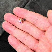 Load image into Gallery viewer, 16G 1/4 Retro Stripes Peace Sign Fingers Cartilage Tragus Earring by Onyx O
