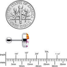 Load image into Gallery viewer, 16G 1/4 Retro Stripes Peace Sign Fingers Cartilage Tragus Earring by Onyx O
