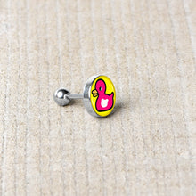Load image into Gallery viewer, 16G 1/4 Pink Ducky Cartilage Tragus Earring by Onyx O
